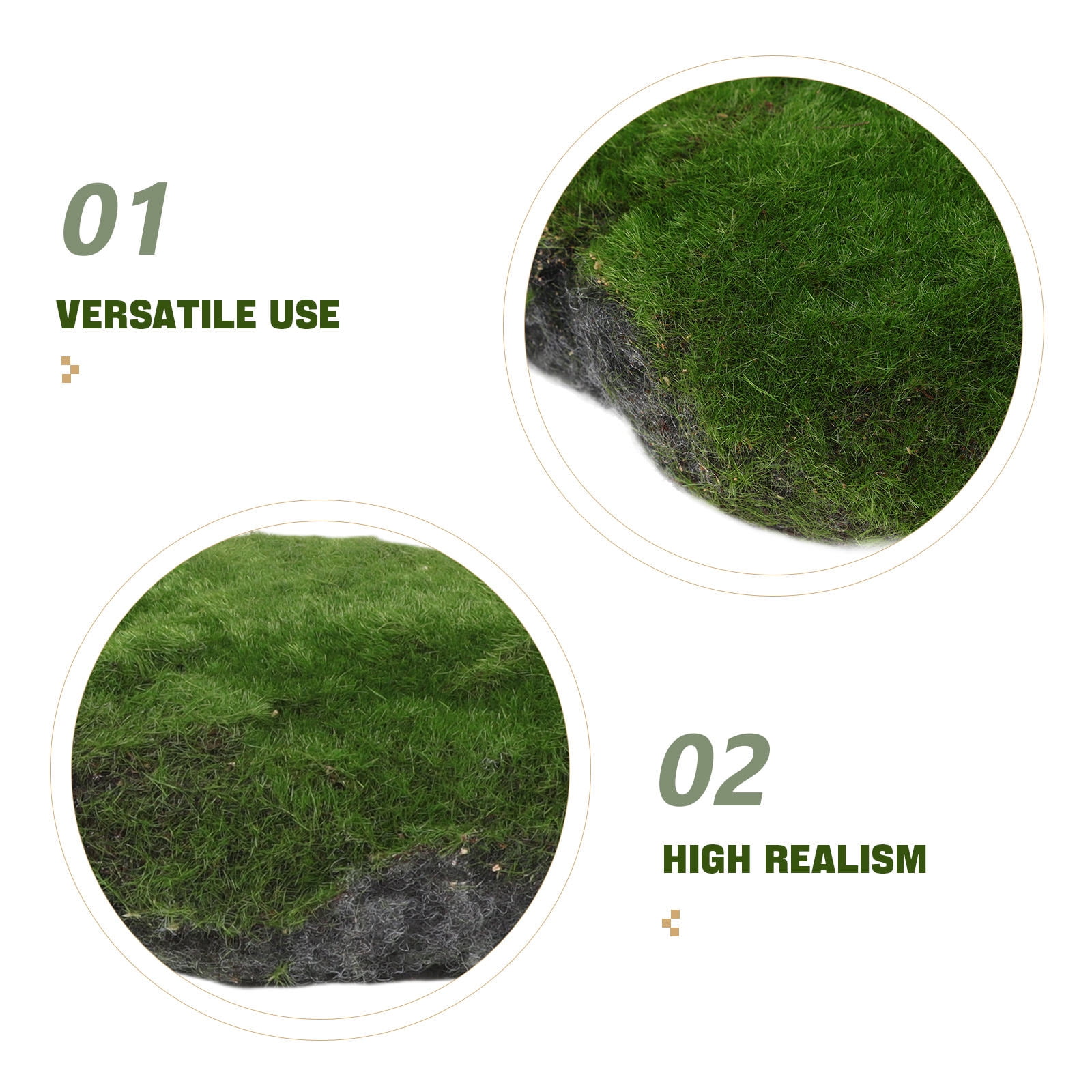 Masteelf 4pcs Artificial Moss Rocks Decorative Faux Green Moss Covered Stones for Garden Decor DIY Floral Arrangements and Plant Potted Decoration