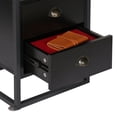 thumbnail image 6 of VECELO Set of 2 Glass Top Nightstand with 2-Drawer, Modern Side End Table with Open Storage Shelf for Bedroom Living Room Office, Black, 6 of 7
