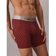 thumbnail image 4 of Calvin Klein Men's Brushed Microfiber Stretch Boxer Briefs Teenie Deluster Emblem/Dark Berry Large, 4 of 6