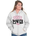 thumbnail image 5 of Pink Power Breast Cancer Awareness Zip Hoodie Sweatshirt Women Brisco Brands L, 5 of 6