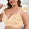 thumbnail image 2 of TOWED22 Daisy Bras for Older Women,Front Closure Push up Bra,No Underwire Front Closure Comfort Senior Snap Closing Bra(Light Yellow,50C), 2 of 9