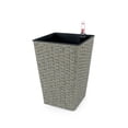 thumbnail image 4 of YINYUN 2-Pack Smart Self-watering Square Planter for Indoor and Outdoor - Hand Woven Wicker - Gray, 4 of 5
