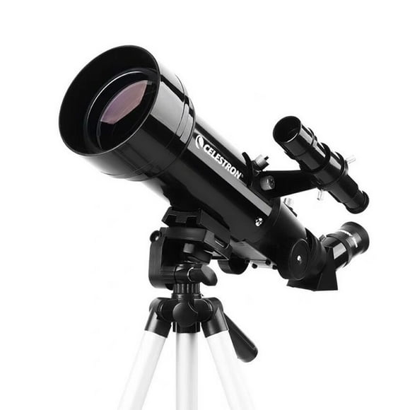 CELESTRON CELESTRON TRAVEL70400 Télescope Réfractif HD pour Enfants - Ouverture de 70 mm, Longueur Focale de 400 mm, Revêtement Multicouche, Détecteur de Taches Rouges à DEL, Trépied en Acier Inoxydable, Trousse de Départ d'Astronomie Portable