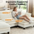 thumbnail image 4 of Howcool 113" Modular Sectional Sofa , 3 Seater U-Shaped Cloud Couch with Movable Ottoman, USB Charging Ports & Side Pockets, Sectional couchs for Living Room,Chenille Fabric,Beige, 4 of 8