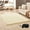 Cream color, variant on Bouanq Ultra Soft Fluffy Area Rugs for Living Room, Luxury Shag Rug Faux Fur Non-Slip Floor Carpet for Bedroom, Kids Room, Baby Room and Girls Room - Modern Home Decor, 4x5.3 Feet Grey
