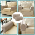 thumbnail image 5 of MOLAGU Stretch Textured Grid Washable Sofa Armrest Slipcover Spandex Recliner Arm Covers for Chairs Couch Sofa Armchair Recliner (Set of 2, Sand), 5 of 7