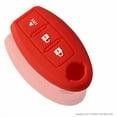 thumbnail image 2 of Dobrev 3 Buttons Silicone Smart Key Case Rubber Cover Skin Fob Holder for Nissan Murano S SL Pathfinder 370Z Cube Leaf Quest Juke Versa Note Rogue Armada (red), 2 of 5
