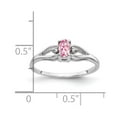 thumbnail image 2 of Solid 14k White Gold 5x3mm Oval Pink Tourmaline October Gemstone Diamond Engagement Ring Size 8, 2 of 3