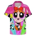 thumbnail image 5 of The Powerpuff Girls Casual Short Sleeve Shirt Lapel Collar Shirt Summer Beach Shirt 4XL, 5 of 8