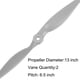 thumbnail image 4 of Uxcell 13x6.5 Inch RC Propellers 2-Vane Blades Props Gray with Adapter Rings RC Airplane Aircraft Prop Replacement 3Pcs, 4 of 7