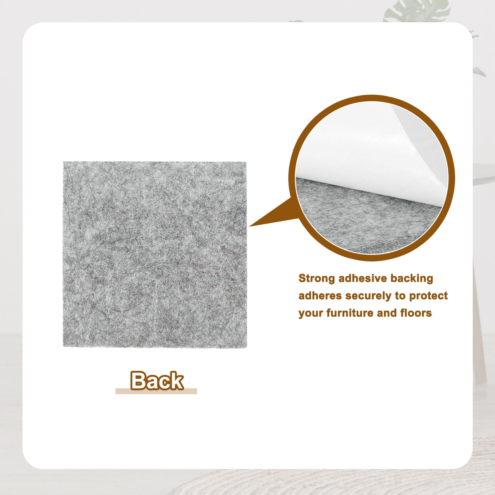 Felt Furniture Pads, 16Pack 5.12" x 5.12" Adhesive Backed Felt Non-slip Anti-scratch Chair Leg Protectors for Protecting Hardwood Floor, Grey