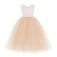 thumbnail image 2 of Ekidsbridal V-Back Satin Tulle Flower Girl Dress for Wedding Guest Junior Bridesmaid Pageant Gown 219T 8, 2 of 3