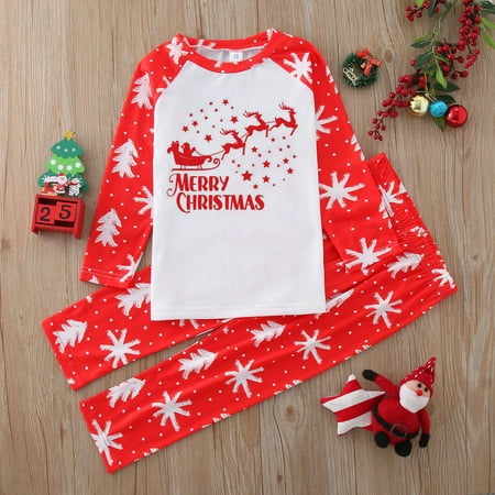 

LEEy-world Christmas Pajamas Holiday Christmas Family Pajamas Matching Set Moose Xmas Pjs For Couples and Kids Baby Sleepwear