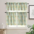 thumbnail image 3 of Vintage Watercolor Floral Valances for Windows,Leaf Floral Print Home Kitchen Decorative Valances 3 Piece Set, 3 of 5