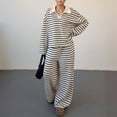 thumbnail image 2 of Tiweut Lounge Sets for Women 2 Piece Sweater Sets Striped Long Sleeve Pullover Top Matching Set Fall Outfits,Black,L, 2 of 4