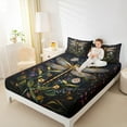 thumbnail image 4 of jejeloiu Rustic Dragonfly Twin Sheet Sets,Rustic Botanical Twin Fitted Sheet,Colorful Flower Floral Flat Sheet For Girl,Super Cozy Room Decor,3pcs, 4 of 7
