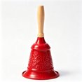 Hand Bell Image Christmas Hand Bell with Wooden Handle, VVQ Embossed Metal Handheld ...