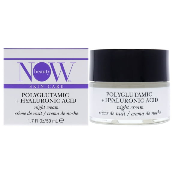 Crème de Nuit à l'Acide Hyaluronique Polyglutamique Plus par NOW Beauty pour Unisexe - Crème 1,7 oz
