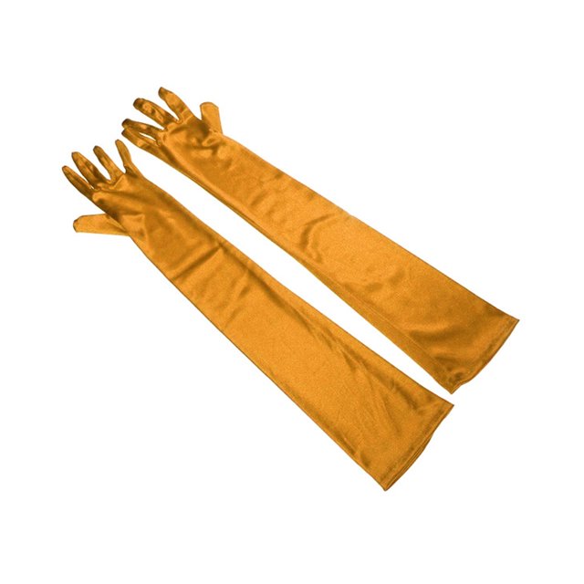 sweethay 1 par de guantes de tela reutilizables de repuesto transpirables de Color sólido lavables de manga larga Cosplay guantes de boda para niñas Disfraces de disfraces Naranja amarillo sweethay AP013260-12