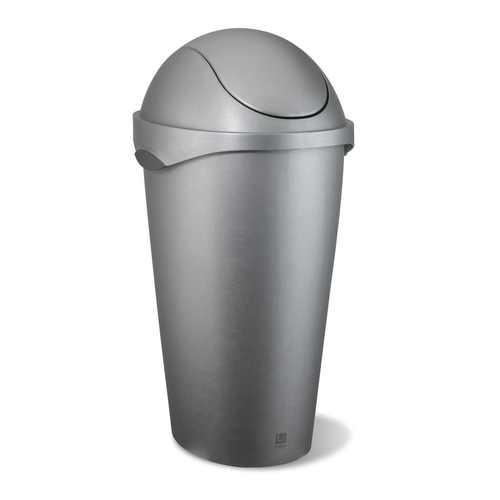 Umbra 12 Gallon (45L) Swinger SwingTop Kitchen Trash Can, Nickel