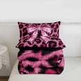 thumbnail image 4 of Erosebridal Chic Pink Leopard Print Full Size Comforter Sets For Girls,Kids Princess Bowknot Bedding Sets,Black Reversible,3 Pieces, 4 of 7