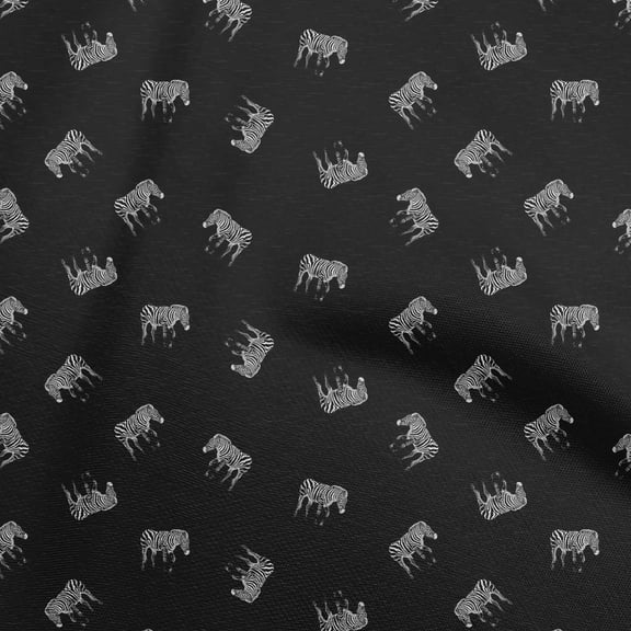 oneOone Polyester Spandex Black Fabric Wild Fabric For Sewing Printed Craft Fabric By The Yard 56 Inch Wide