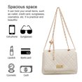 thumbnail image 2 of Bolso de hombro para mujer, bolso de mano de moda, bolso cruzado de diseñador acolchado con correa de cadena, blanco:;:;, 2 of 6
