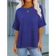 thumbnail image 3 of ANRABESS Oversized T Shirts for Women Short Sleeve Crewneck Basic Tee Loose Casual Summer Top with Pocket Royal Blue Medium, 3 of 8