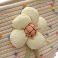 thumbnail image 2 of Bolso de mano para mujer, bolso tejido de cuerda de algodón informal, elegante, portátil, a la moda, para ir de compras y citas, color beige con bola de colores, tamaño libre, 2 of 12