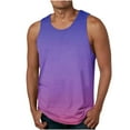 thumbnail image 4 of DPTALR George Men's Gradient Color Tank Top Soft Workout Gym Muscle Tees Fitness Bodybuilding Sleeveless T Shirt Orange Big and Tall Men XXXL, 4 of 7
