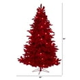 thumbnail image 4 of Nearly Natural Prelit 500 Incandescent Red Flocked Fraser Fir Artificial Christmas Tree, with Bendable Branches 7', 4 of 8