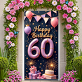 thumbnail image 5 of Yatrandify Decorative Design Happy Birthday Banner Glitter 60 Balloons Photo Prop for Event Decoration Party Celebration Indoor Decoration, 5 of 7