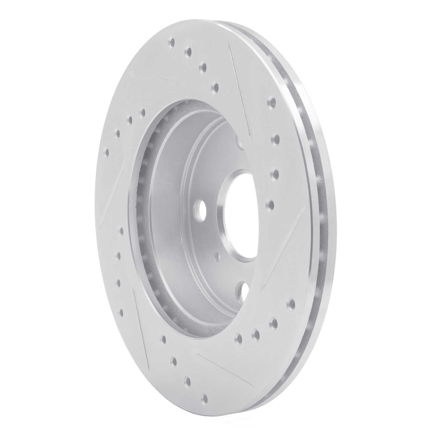 Dynamic Friction Company 631-76021L DFC Brake Rotor - Drilled And Slotted - Silver