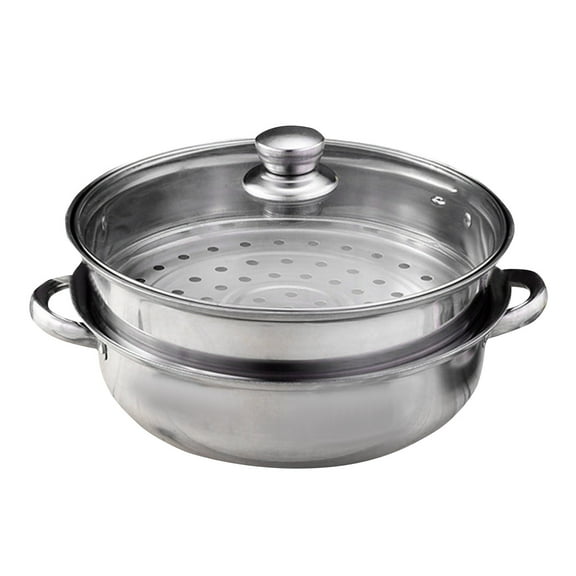 Cooking Pot Steam Clothes Steamer Dumpling Steamer Steam Pots For Seafood Soup Stew Pot Korean Ramen Pot Round Household Steamers Stainless Steel Metal