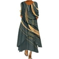 thumbnail image 1 of Pompotops Robe Longue Décontractée à Manches Longues et Col Rond pour Femmes avec Boutons et Poches en Solde, 1 of 6