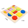 thumbnail image 2 of Wooden Simple Shape Puzzle 4 of Set for Toddlers First Jigsaw Puzzle Toys Shape Color Sorting Matching Peg Puzzle Montessori Geometric Early Educational Toys, 2 of 2