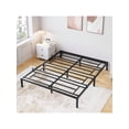 thumbnail image 3 of 12 - pulgada heavy - duty metal platform marco de cama para dormitorio, no necesita colchón base, fácil montaje, noise - free, negra, 3 of 9
