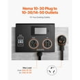 thumbnail image 3 of KFFKFF NEMA Splitter for Dryer and EV, 3-Color LED Indicator, 240V Smart Power Distribution, With NEMA 10-30 Plug, NEMA 10-30 & NEMA 14-50 Outlets, Large 3.4-Inch LCD Screen, 3 of 9