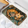 thumbnail image 6 of 1pc Orange Cat Among Flowers Absorbent Non-Slip Bathroom Thickened Flannel Rug Decor,Soft,Quick Drying,Suitable For Indoor/outdoor Use,Bathrooms,Bedrooms,Kitchens,Terrace,Laundry Rooms,16"x24", 6 of 9