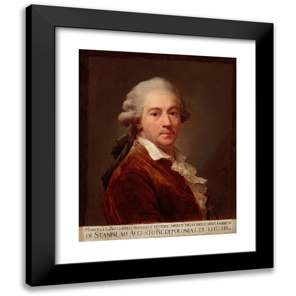 Marcello Bacciarelli 12x14 Black Modern Framed Museum Art Print Titled - Self-Portrait in a Tailcoat (1793)