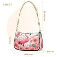 thumbnail image 3 of Ryvnso Flamingo Tropical Flowers Womens Chain Shoulder Bag Tote Handbags Clutch Hobo Purse with Zipper for Travel, 3 of 7