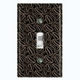thumbnail image 1 of Metal Light Switch Wall Plate Outlet Cover (Coffee Espresso Mocha Bean Black Pattern - Single Toggle), 1 of 2