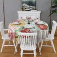 thumbnail image 2 of Pioneer Flower Floral Print Pattern Round Tablecloth 60"x60",Wrinkle Wipeable Table Cloth for Kitchen Dining Room Picnic Patio Party, 2 of 6