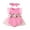 Pink, variant on Newborn Girl Soft Outfit Short Sleeve Romper Dress Baby With Floral And Hair Cute Party For Vacation Trip Baby Bodysuit Size 1-3 Months