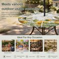 thumbnail image 6 of Round Outdoor Tablecloth with Umbrella Hole and Zipper, Sunflower Tablecloth with Elastic Waterproof, Summer Eucalyptus Botanical Floral Retro Patio Table Covers for 45" - 54" Picnic Pool Tables, 6 of 9