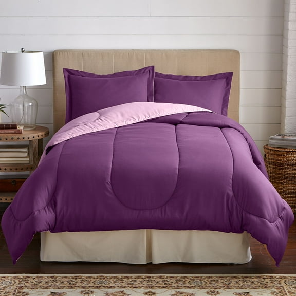 BrylaneHome BH Studio Two-Tone Fully Reversible Polyester Plush Bedding Comforter