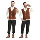 thumbnail image 2 of Traje de uniforme de fiesta para hombre, disfraz de pirata caballero medieval con volantes que chupa sangre, vampiro renacentista, para Halloween, 2 of 5