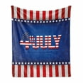 thumbnail image 1 of 4th of July Soft Flannel Fleece Throw Blanket, Independence Themed Holiday Design United States American Flag Pattern, Cozy Plush for Indoor and Outdoor Use, 60" x 80", Multicolor, by Ambesonne, 1 of 6
