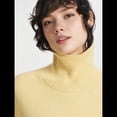 thumbnail image 4 of Suéter de Cuello Alto para Mujer, Blusa de Punto de Larga Gruesa con Dobladillo Alto y Bajo, para Otoño e Invierno. Amarillo Limón M, 4 of 10