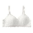 thumbnail image 2 of Bras for Teens Teen Girls Cute Bra Padded Adjustable Strap Wireless Comfortable Thin Cup Floral Print Underwear Tops White S, 2 of 3